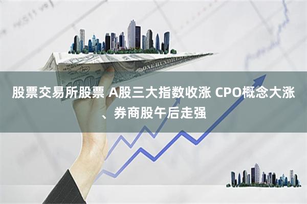 股票交易所股票 A股三大指数收涨 CPO概念大涨、券商股午后走强